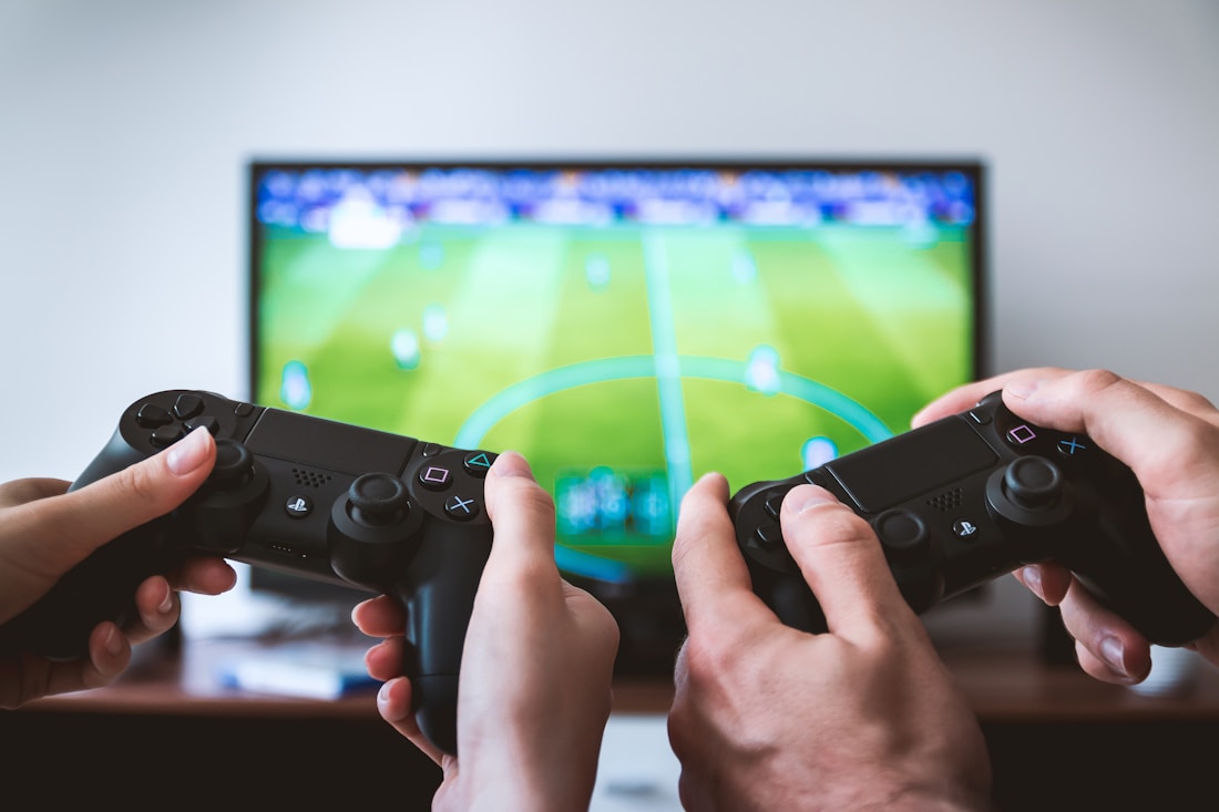 Immersive gaming setup with a game controller